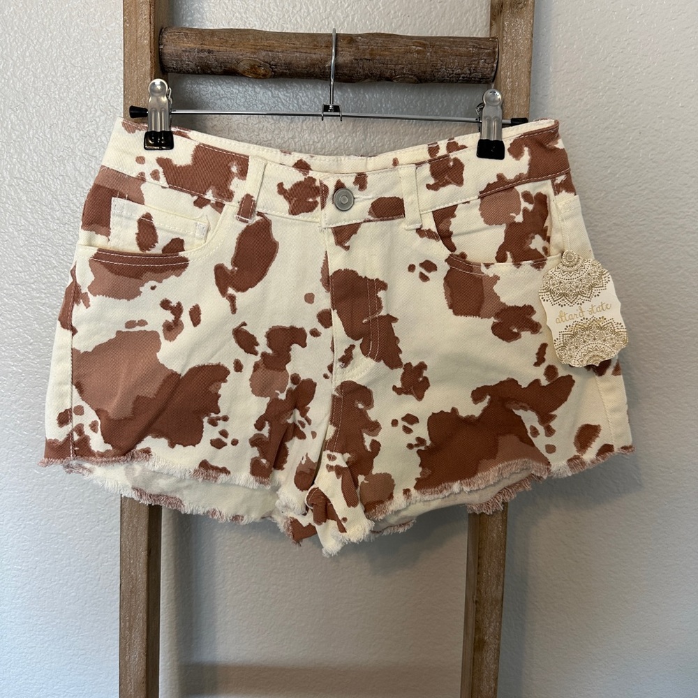 Altar’d State NWT Cow Print Jean Shorts